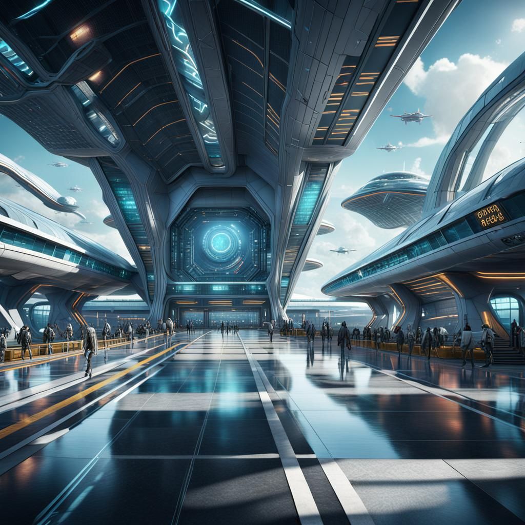 Futuristic Airport Concept Art in Unreal Engine 5