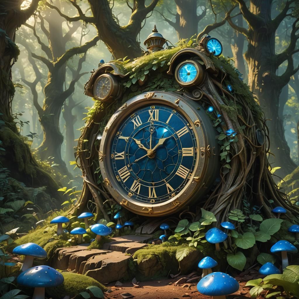 Mystical Forest: Giant Alarm Clock Concept Art