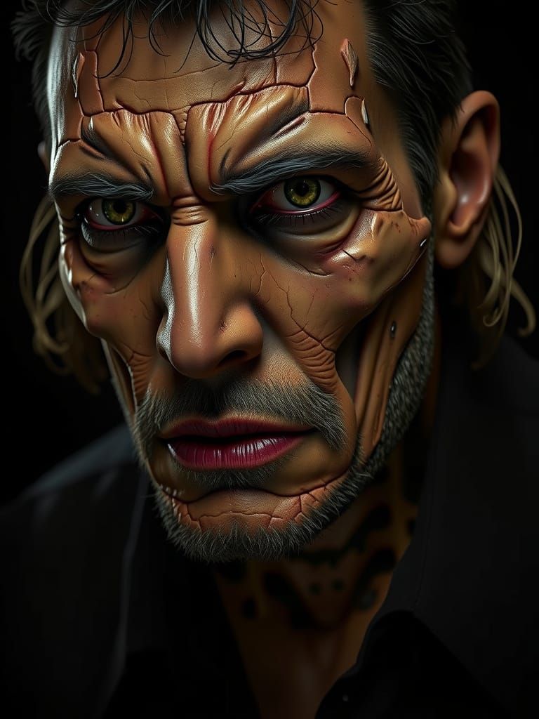 Gothic Portrait of John Monroe in Chiaroscuro Style