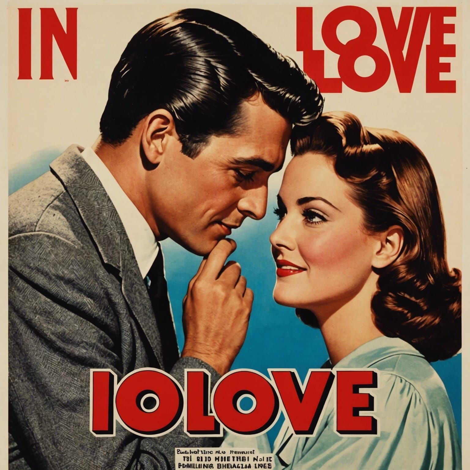 Vintage Movie Poster of Two Lovers Titled "In Love"