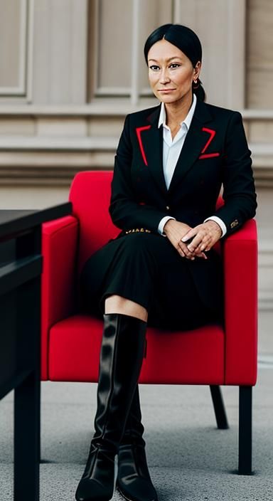 Businesswoman in Equestrian Blazer and Boots