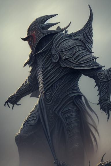 Mouth of Sauron Portrait with Burning Blue Flames