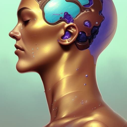 Detailed Portrait Concept Art in Triadic Colors