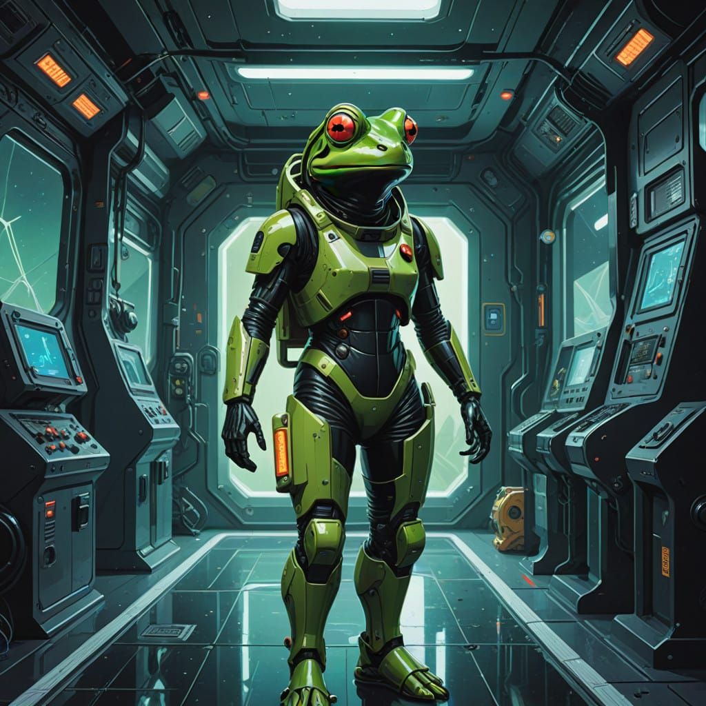 Futuristic Frog Space Explorer