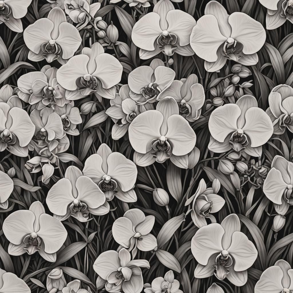 Monochromatic Orchid Landscape in One Color