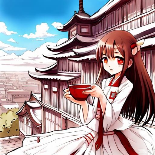 Japanese Tea Ceremony in Anime Style