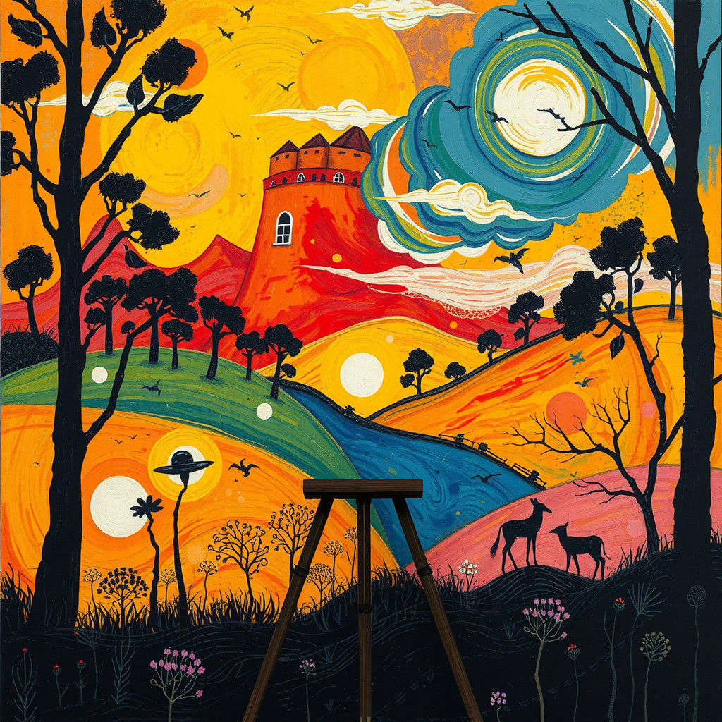 Expressive Landscape Painting with Bold Brushstrokes