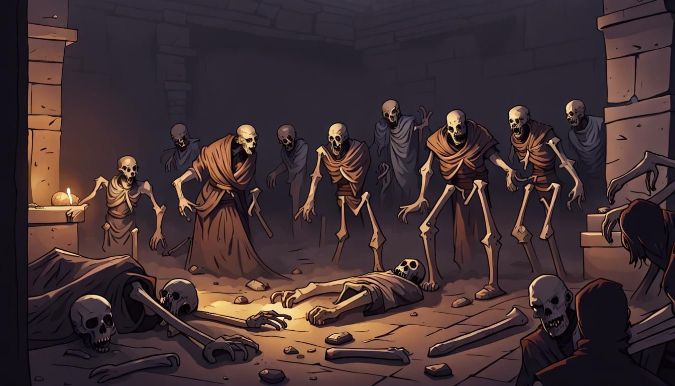 Adventurers Explore a Zombie-Infested Crypt