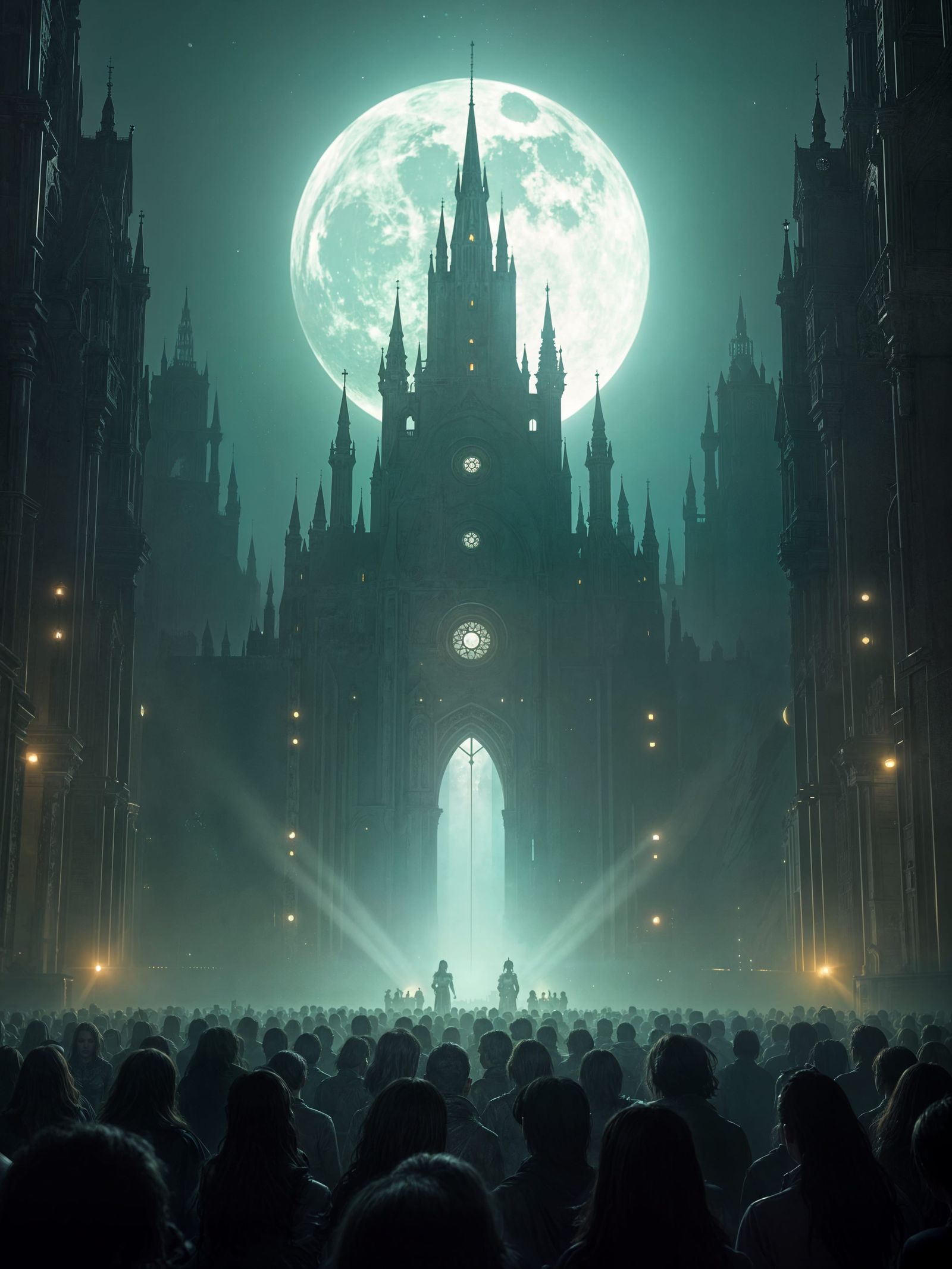 Gothic Stage Scene with Dream Moon, Sinister Style