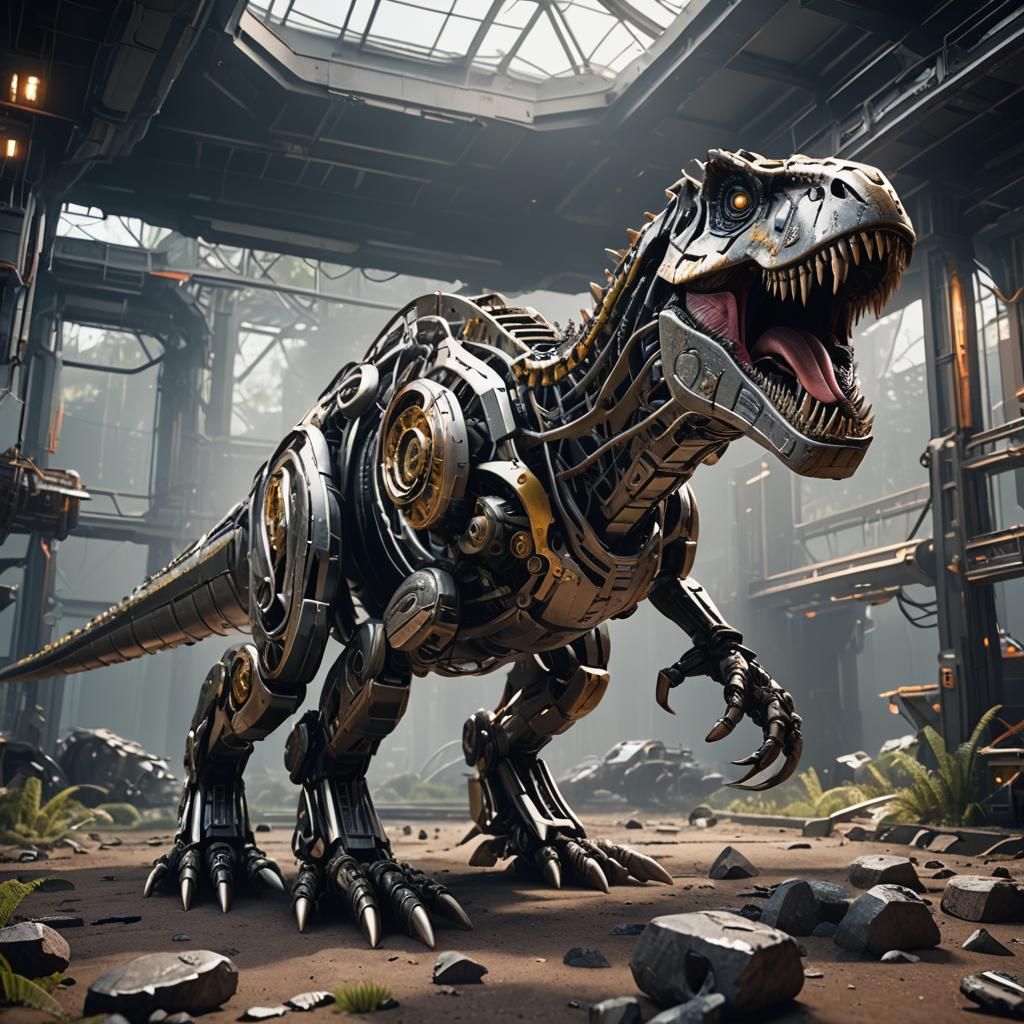Futuristic Sci-Fi T-Rex Mech in 8K