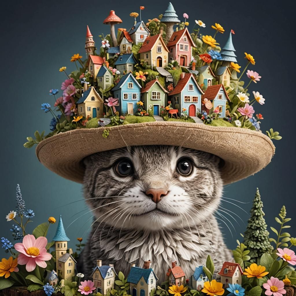 Fairytale City Hat on Cute Animal