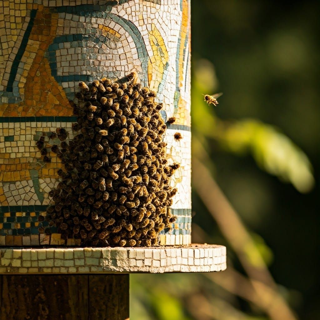 Bees on a mosaic