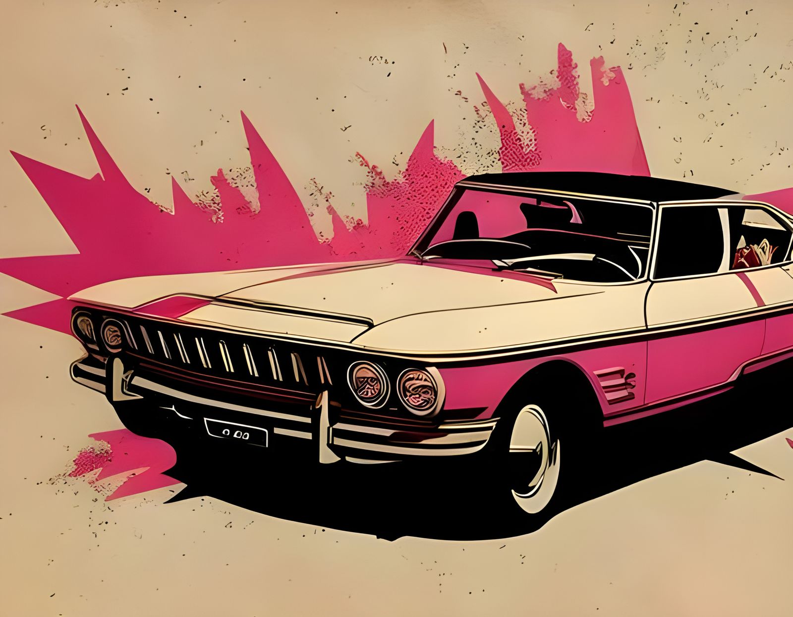 Strawberry Shortcake Punk Rock Scene in Gouache