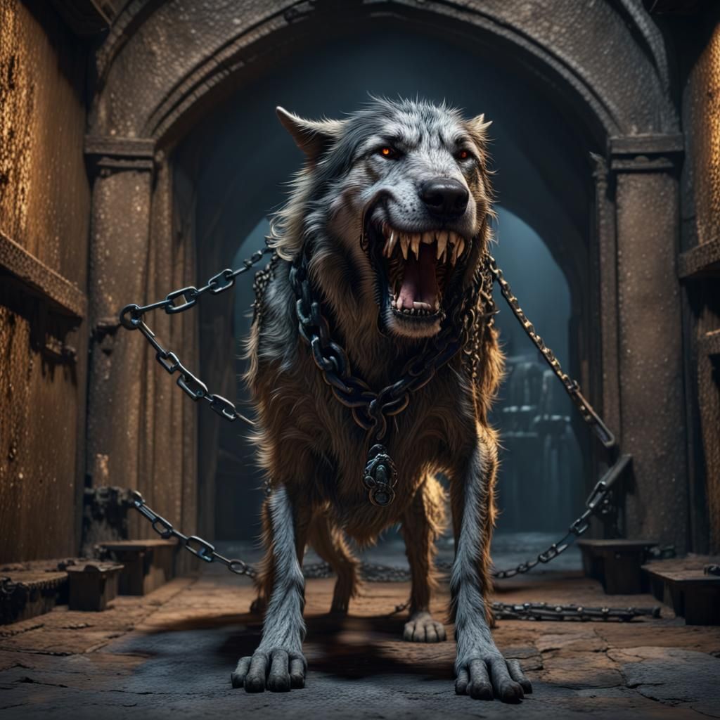 wolfhound guarding the chamber