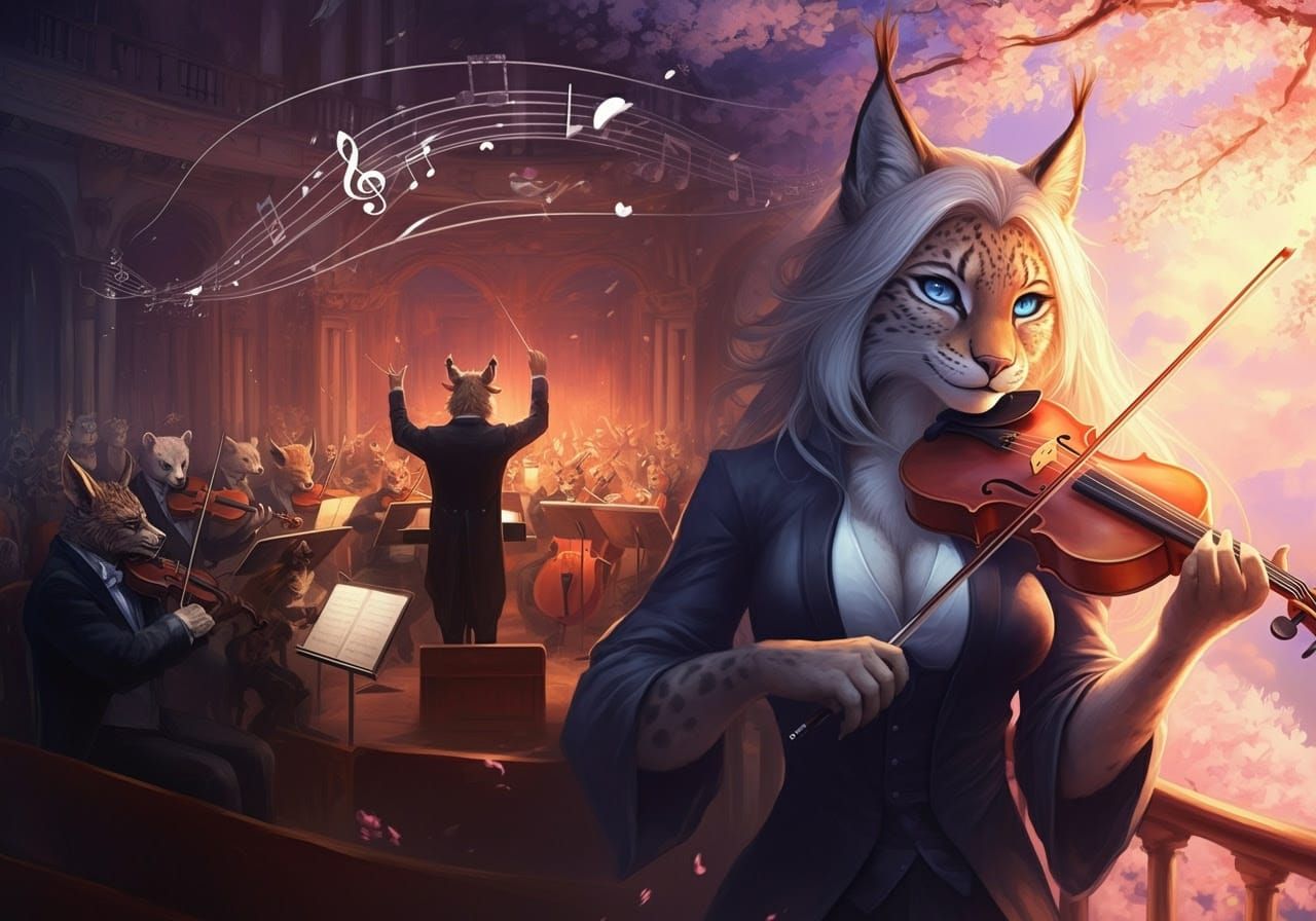 Dark Fantasy Springtime Concerto in Oil and Digital Art