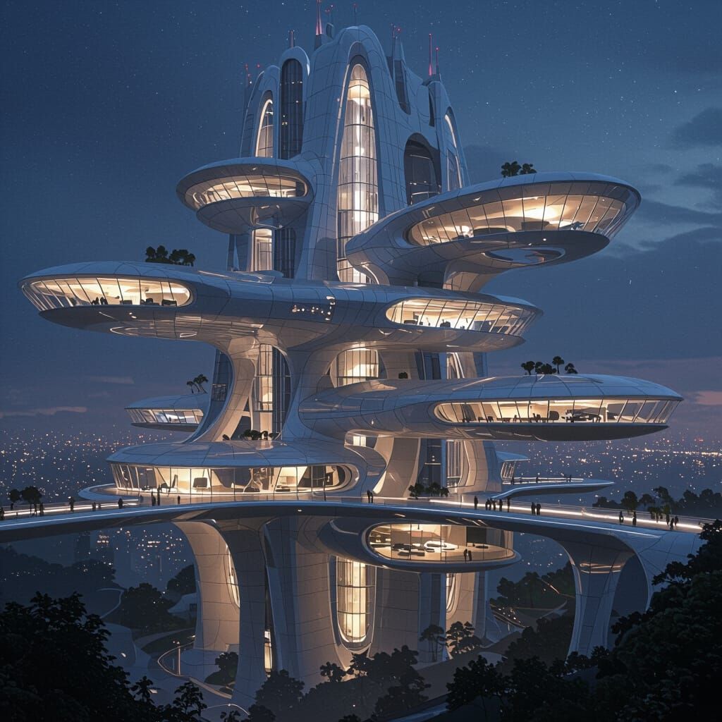 Futuristic Mega-Mansion in Neo-Futuristic Style