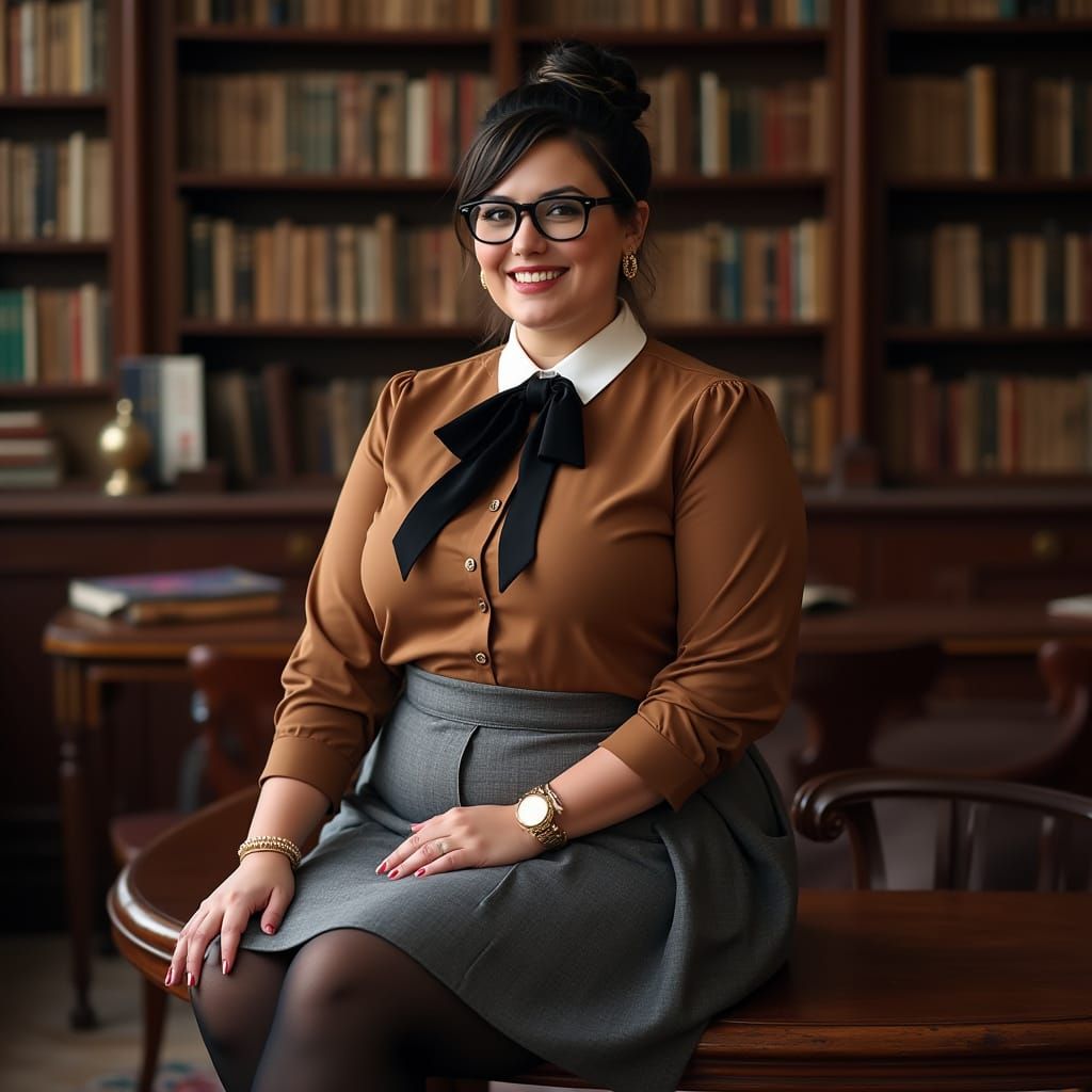 Confident Irish Historian in Vintage Study