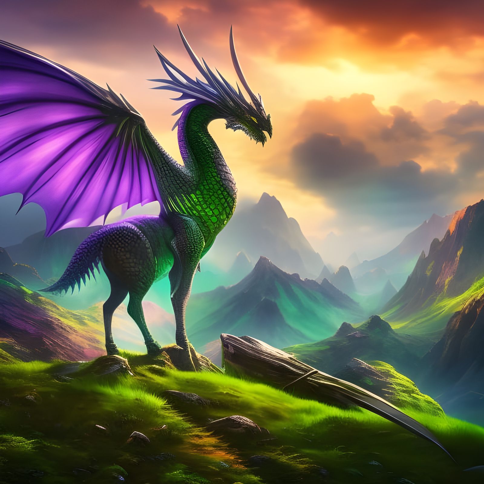 Colorful Dragon in 3D Digital Art