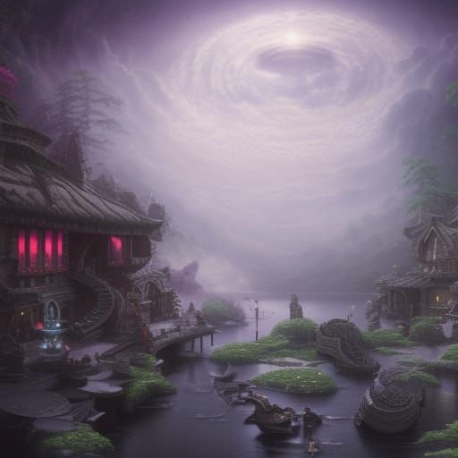 Yin Yang Dragons: A Detailed Digital Matte Painting