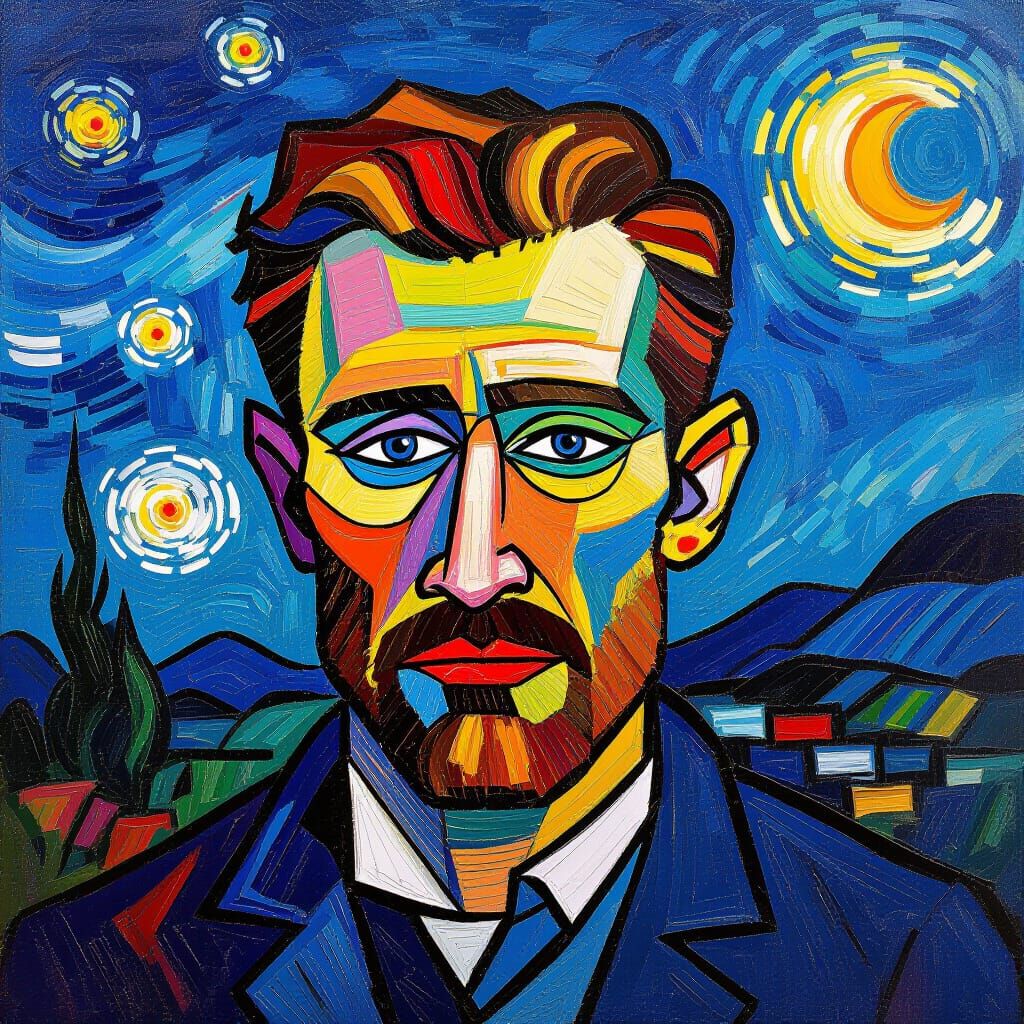 Dynamic Invention as Textured Oil Painting