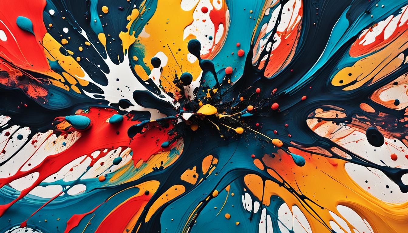 Abstract Ink Splatters in Expressionist Style