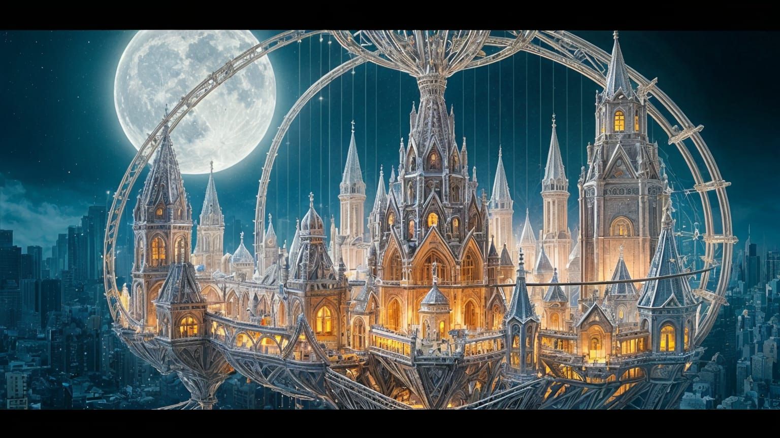 Crystal City Inside a Moonlit Birdcage