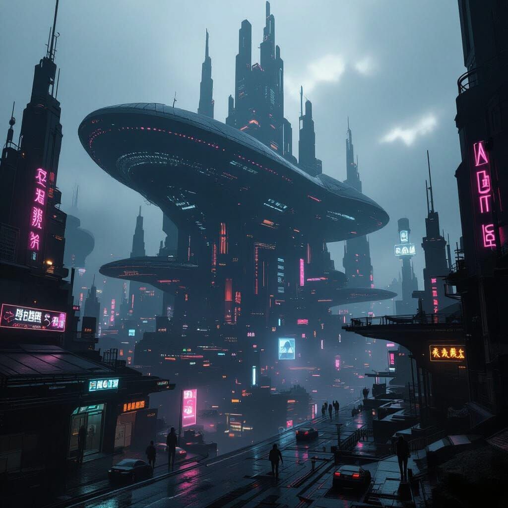 Advanced Alien City with Bizarre Architecture 3D Render