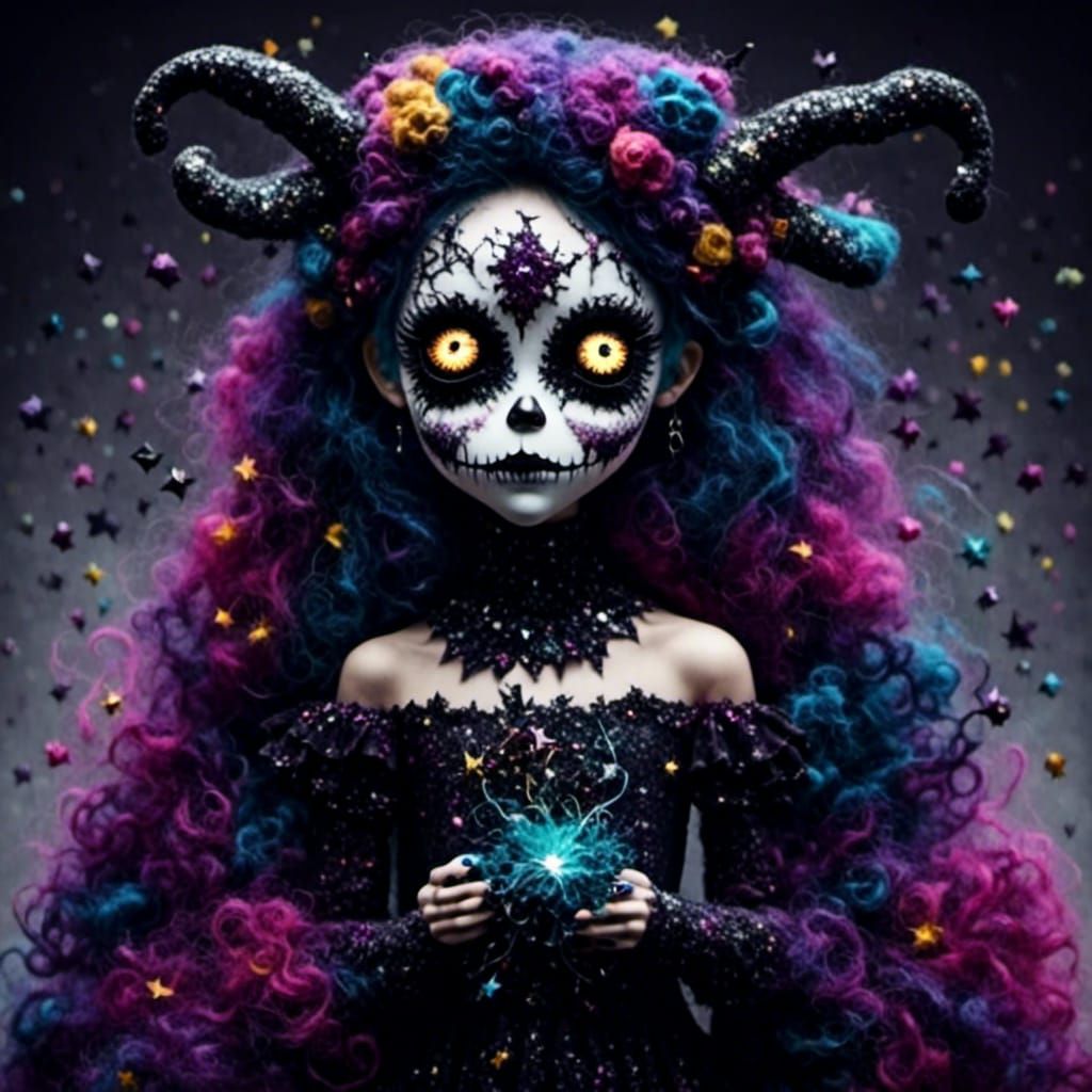 Felted Wool Creature's Glittery Peek-a-Boo