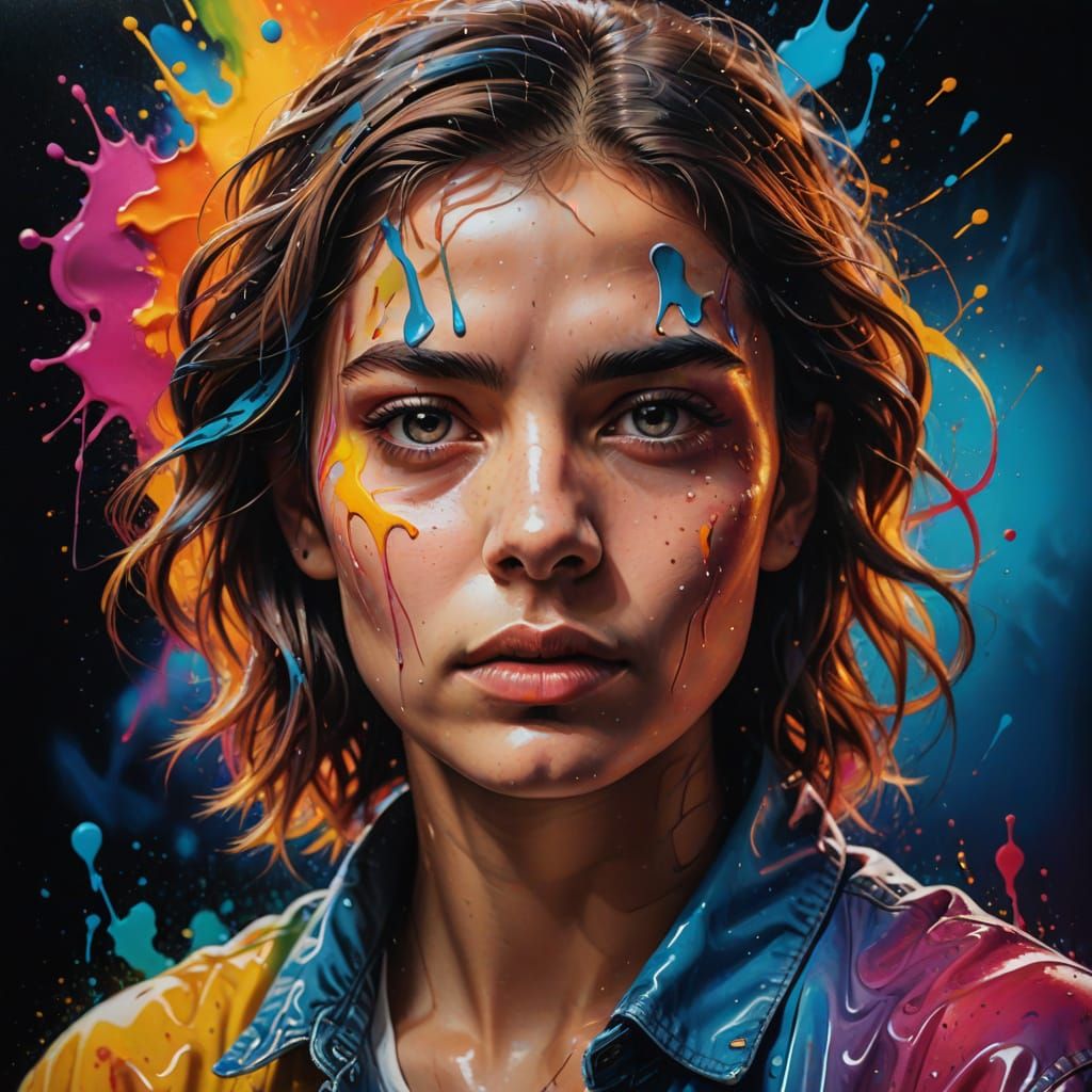 Airbrush Art Portrait with Dreamlike Shading