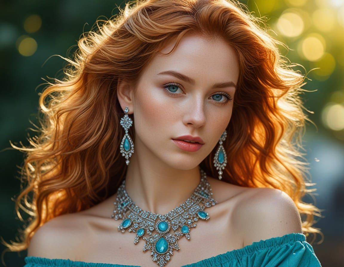 Ethereal Beauty in Turquoise and Gold