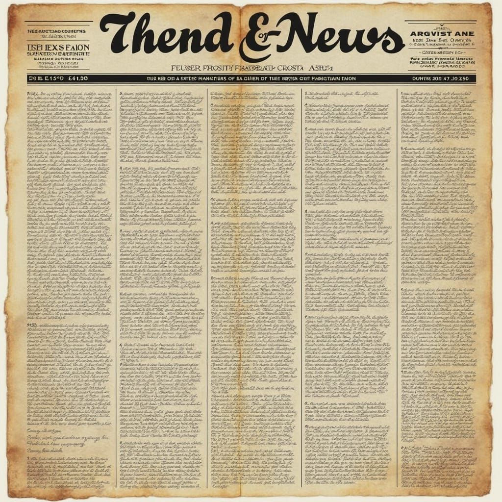 Vintage Newspaper with Handwritten Notes, Mixed Media Art