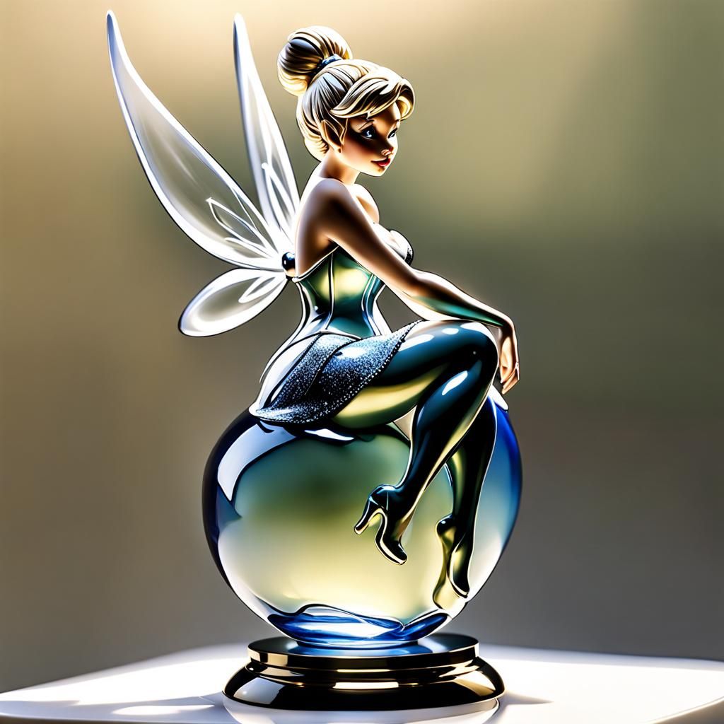 Sensual Porcelain Tinkerbell Figurine: Ultra Realistic Conce...