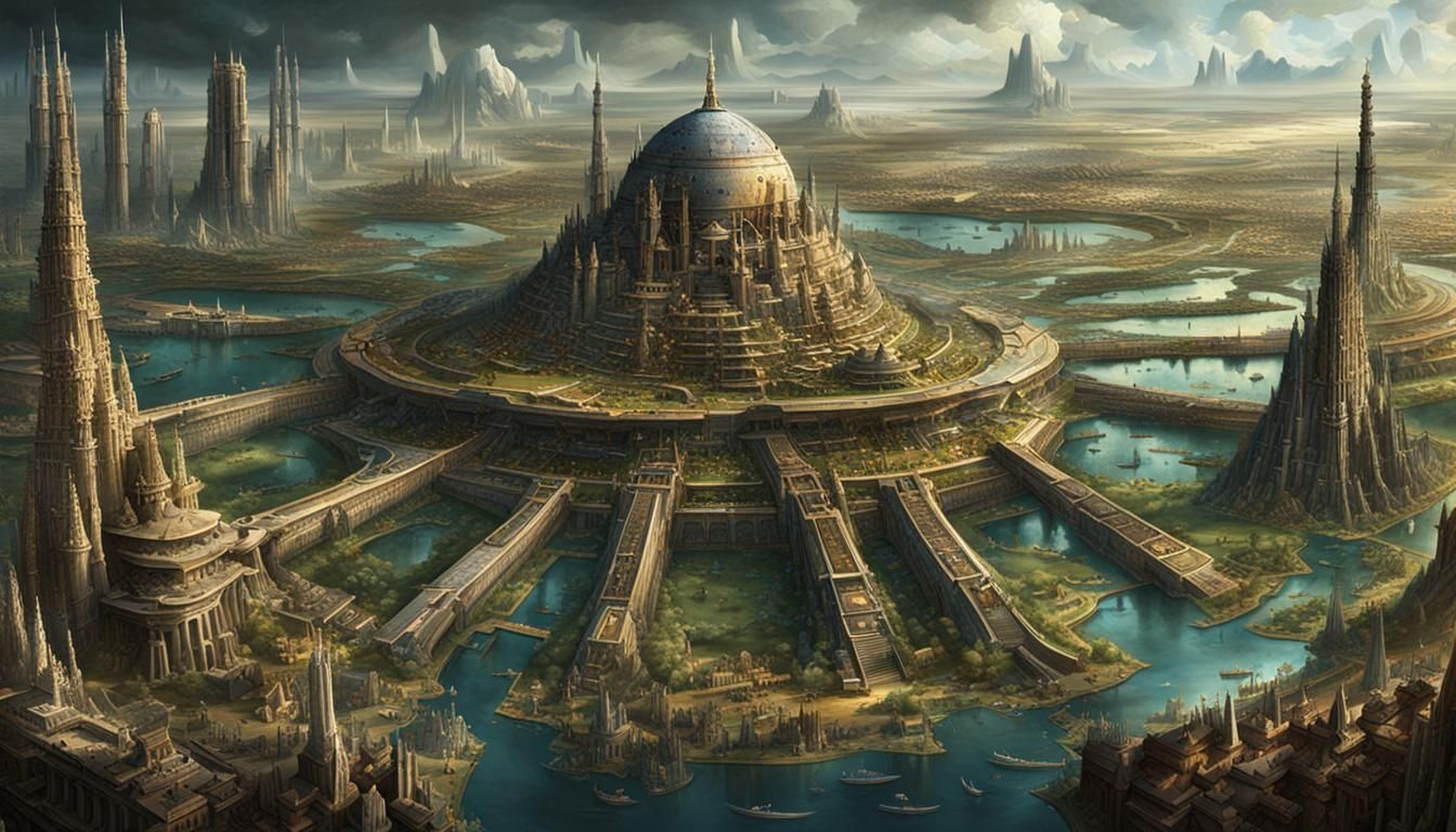 Cylindrical World with Geometric Cities in Unreal Engine