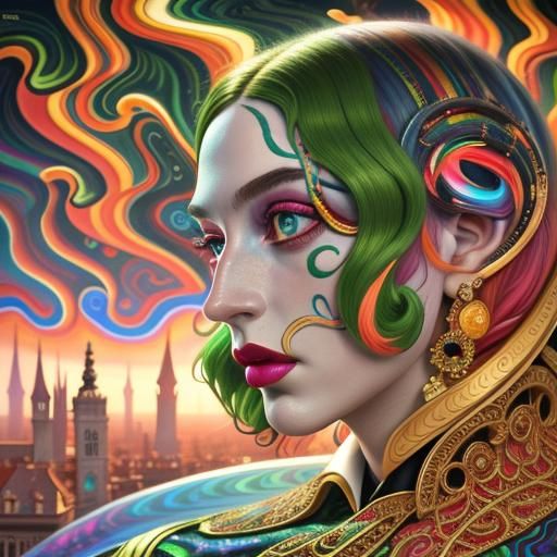 Psychedelic Surreal Portrait in 3D CGI