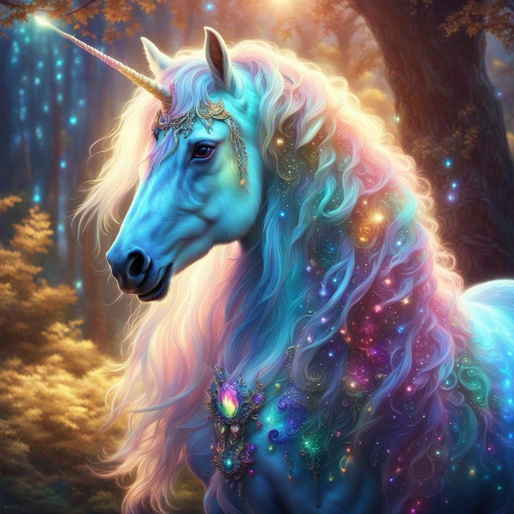 Jeweled Unicorn Shines in Fantasy Matte Painting
