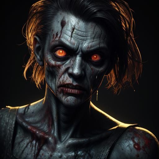 Hyperrealistic Zombie Splash Art