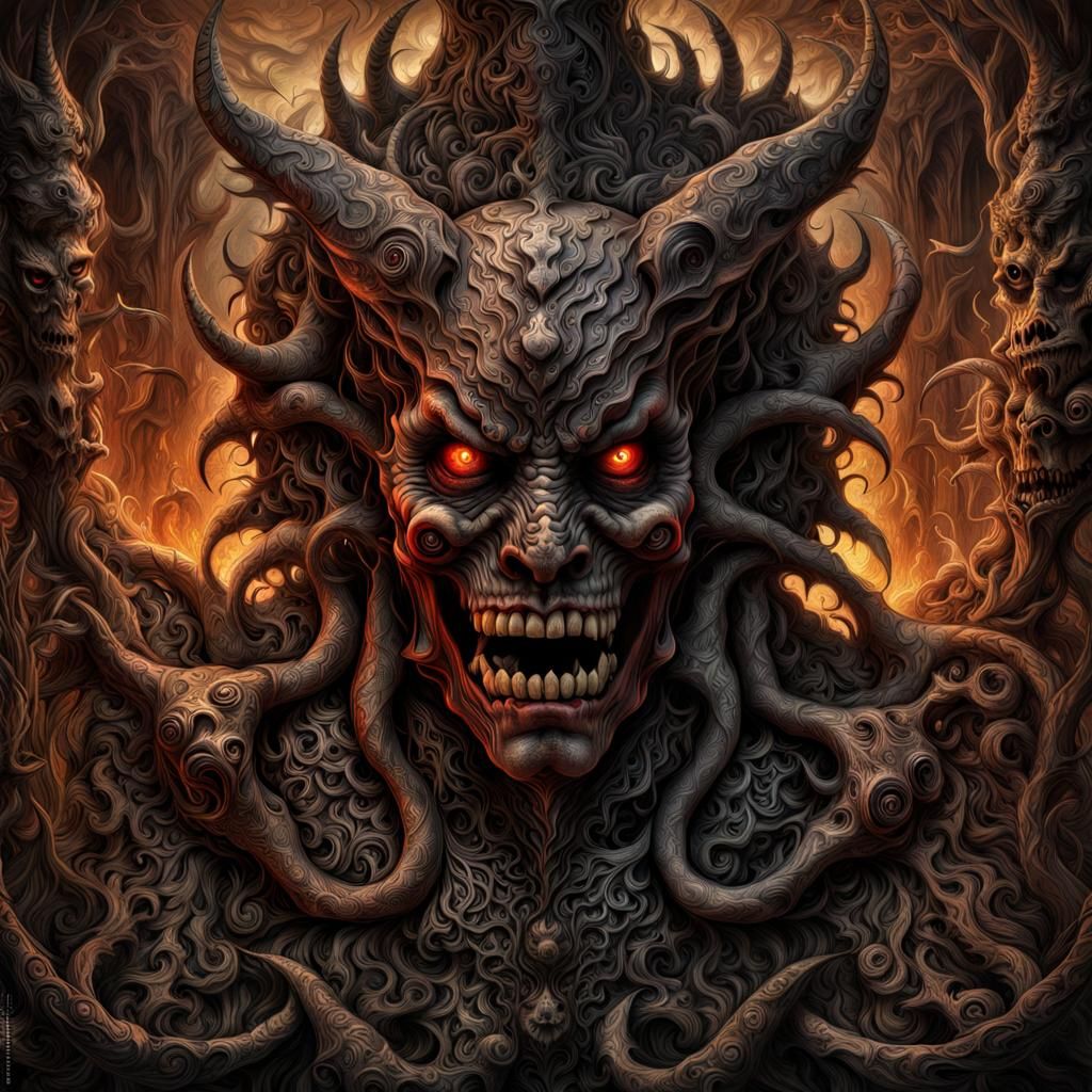 Detailed HDR Image of Inner Demons in Hell