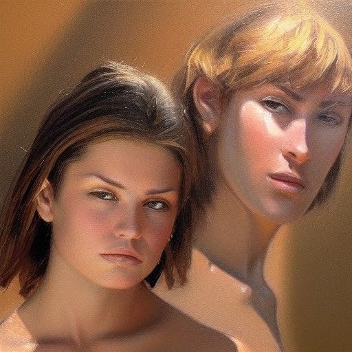 Androgynous Figure in Oil Painting