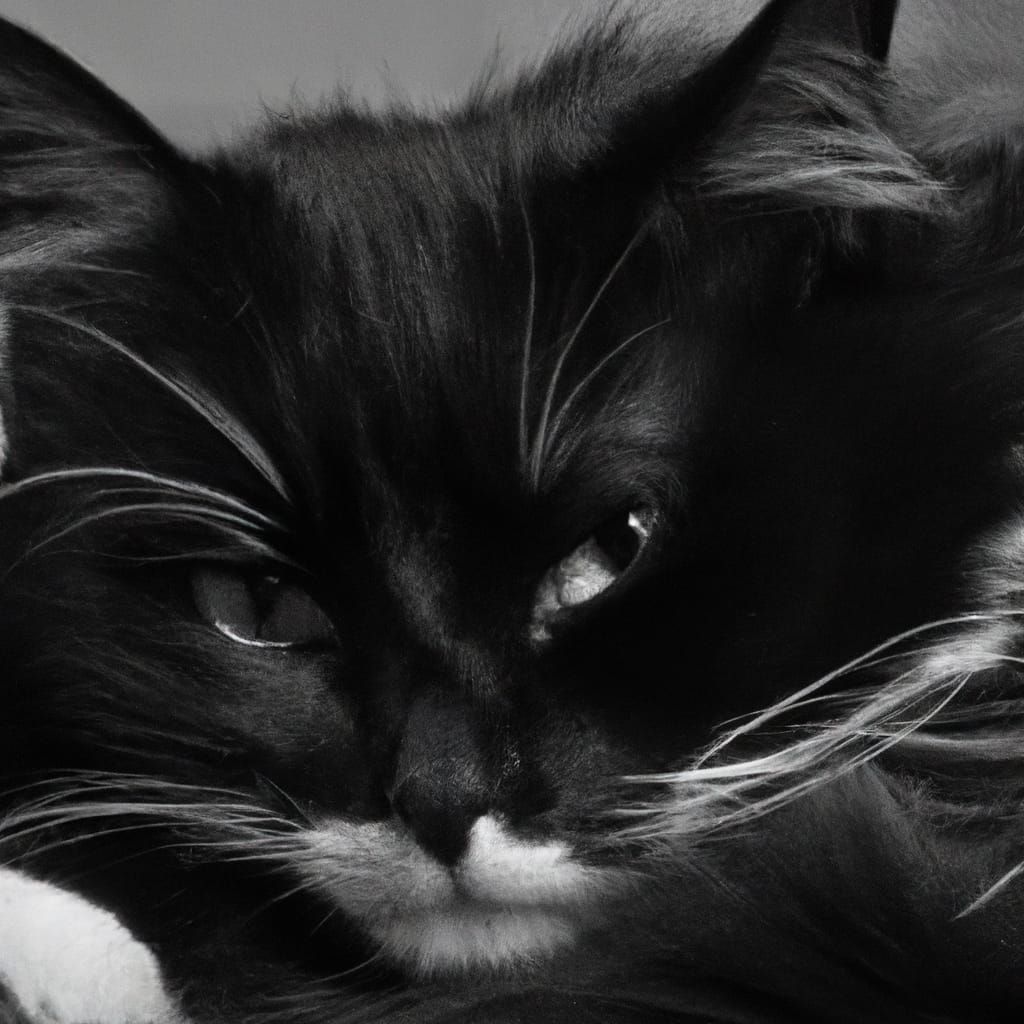 Monochrome Cat Portrait: Striking Feline Photography