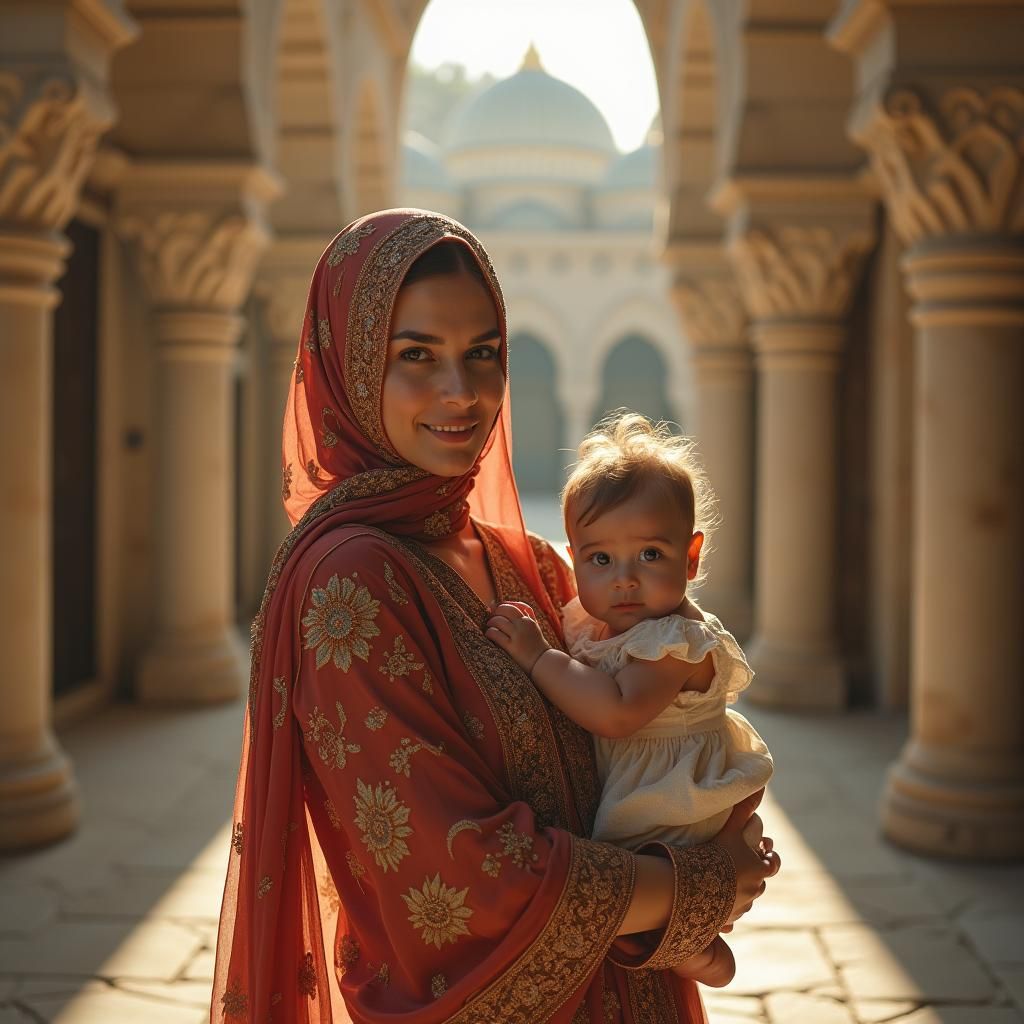 Woman and Child in Jerusalem: Cinematic Portrait