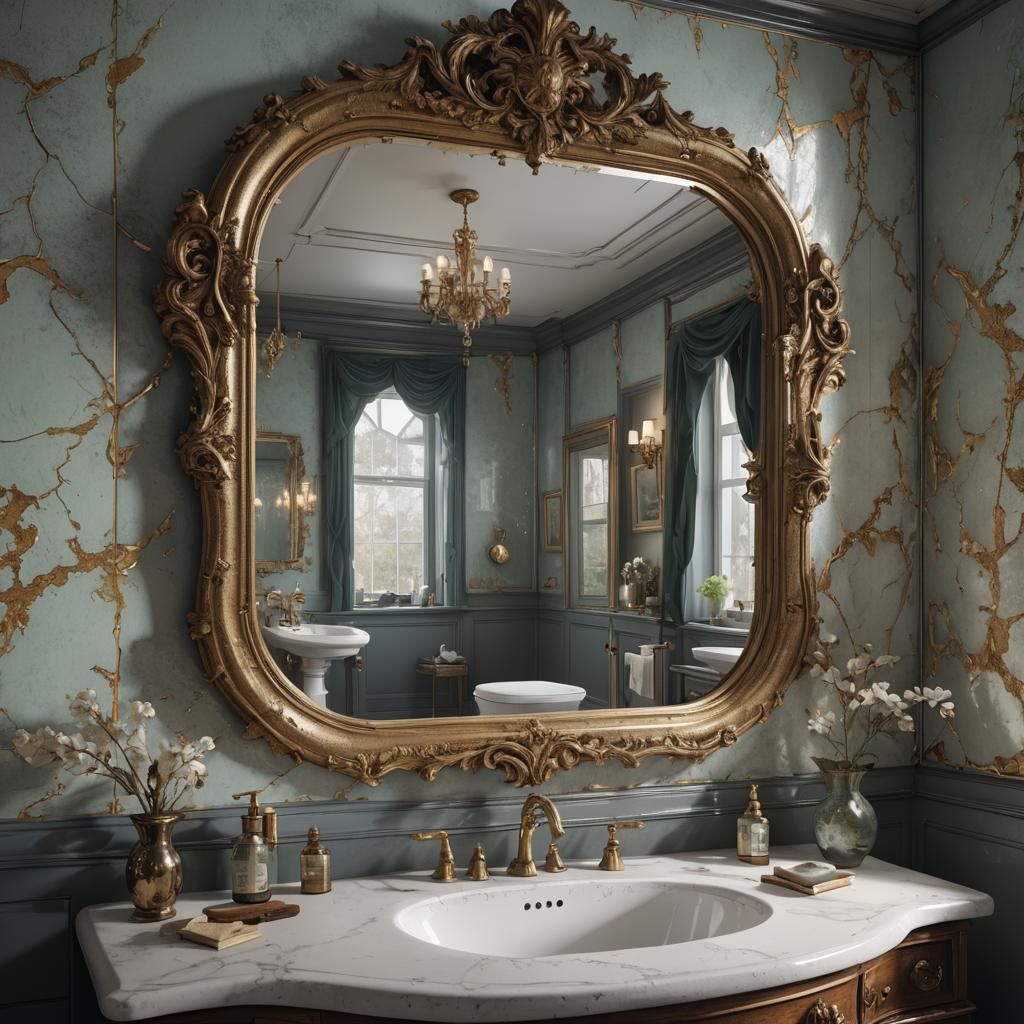 Steamed Bathroom Mirror Wiped Free: Matte Painting