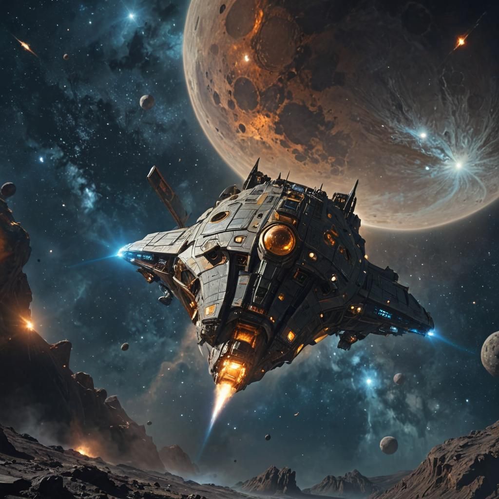 Goldrocket Soars to the Moon: Sci-Fi Concept Art