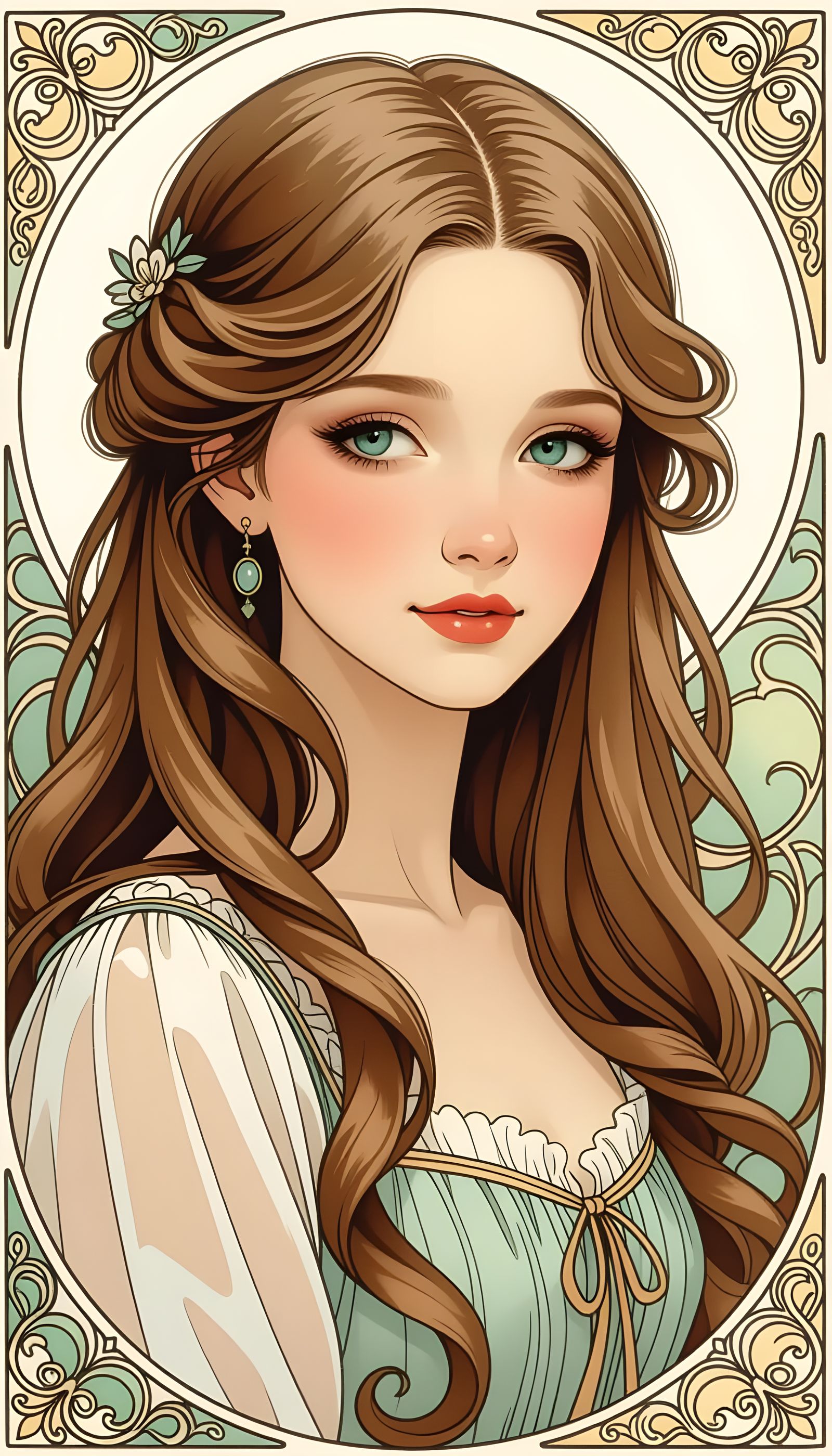 Watercolor Portrait of a Beautiful Princess