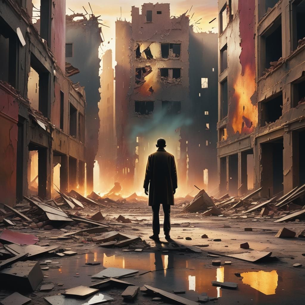 Hope in a War-Torn Cityscape: Surrealist Art