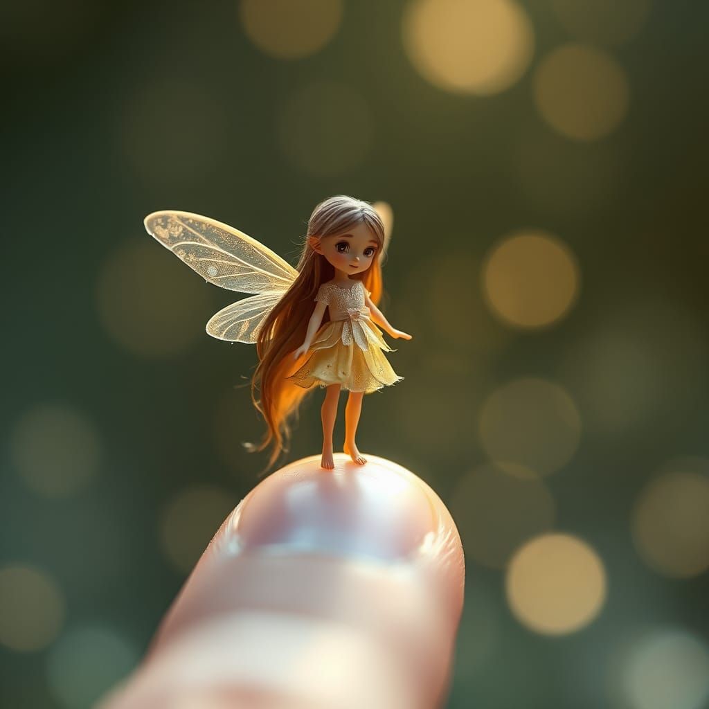 A tiny fairy with delicate wings