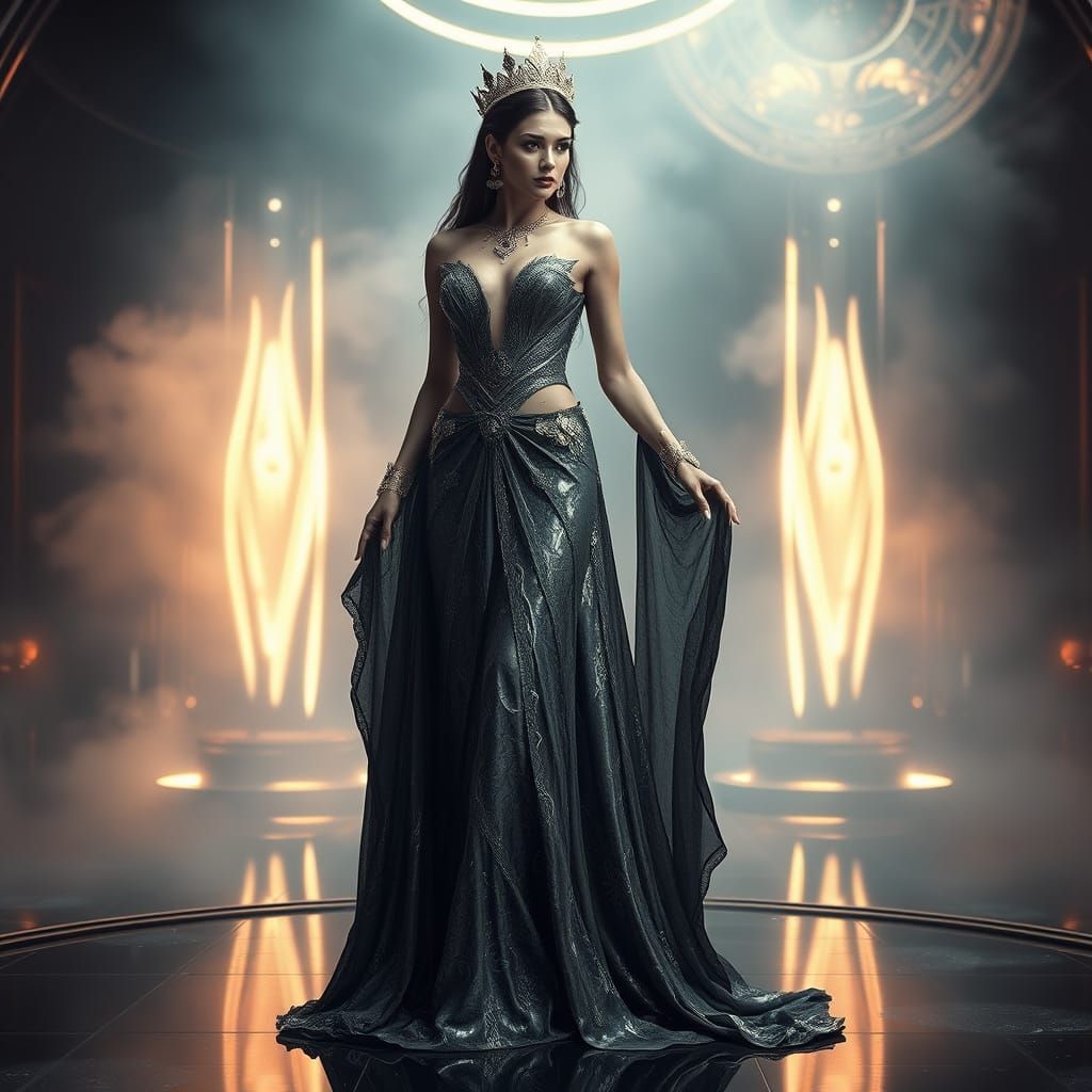 Ethereal Woman in Futuristic Fantasy, CGI Style