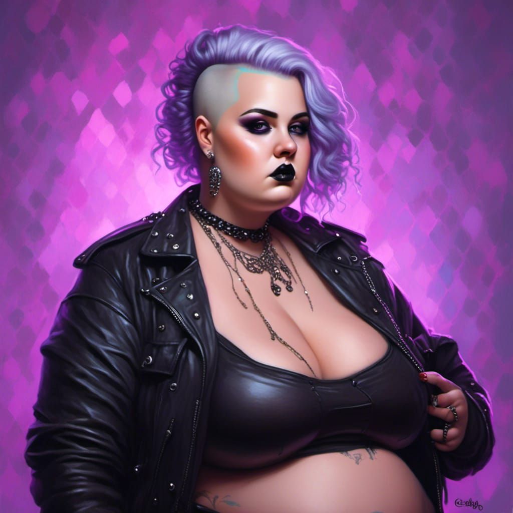 SSBW Gothic Woman with Piercings in Kawaii Aesthetic