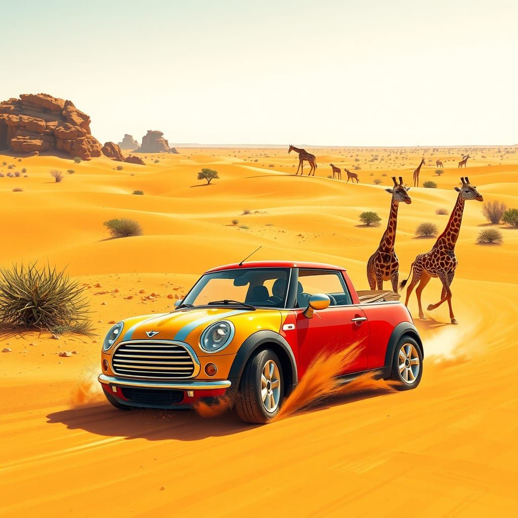 Mini Cooper Speeds Across African Desert Dunes with Curious ...