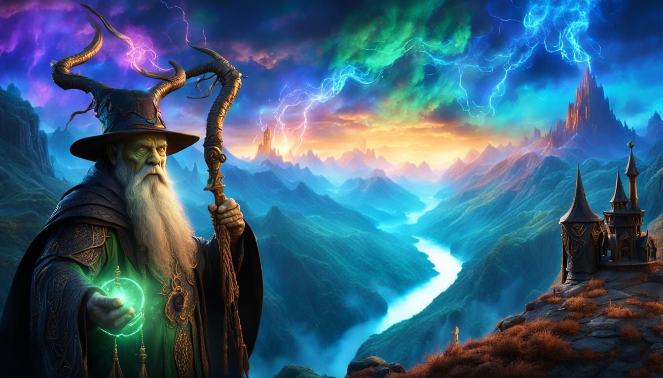 Enchanted Wizard Creature in Detailed Digital Matte Painting