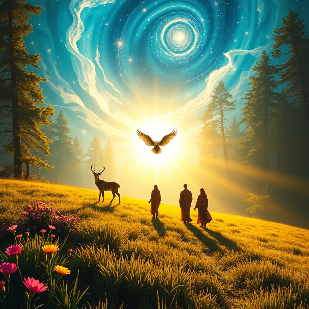 Ethereal Meadow Meets Cosmic Forest in 8K